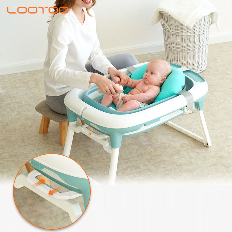 Thumbnail: Baby care products folding stand wash bathing baby tub plastic for newborn