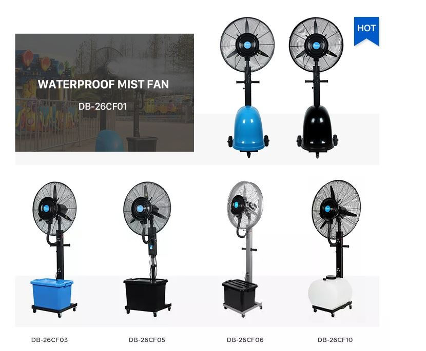 Thumbnail: 26 inch outdoor industrial electric mist fans with water spray