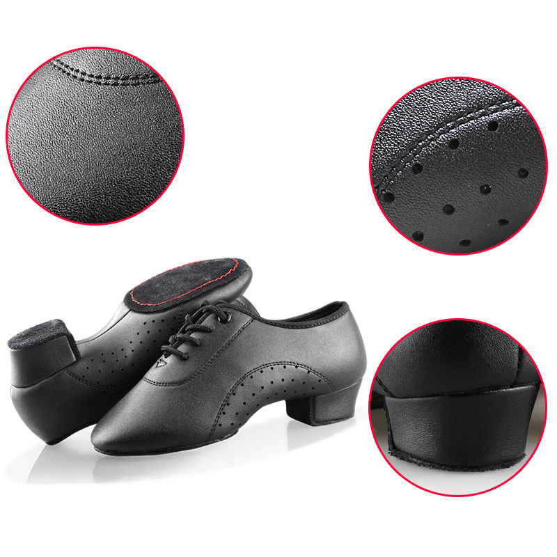 Thumbnail: Professional Black Latin Shoes Boys Latin Dance Shoes SZ26-39