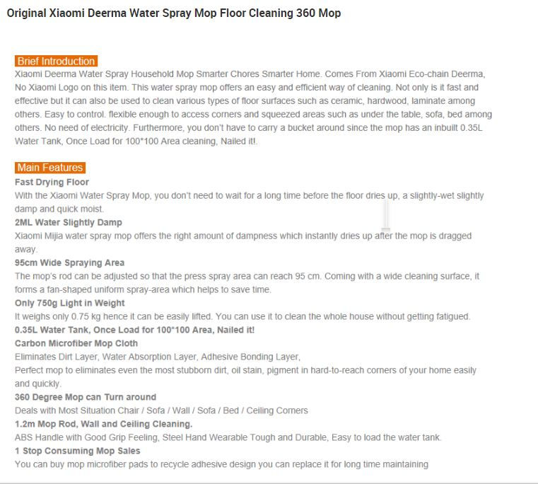 Thumbnail: Original Xiaomi Deerma Water Spraying Super Absorb Floor Cleaner Mop
