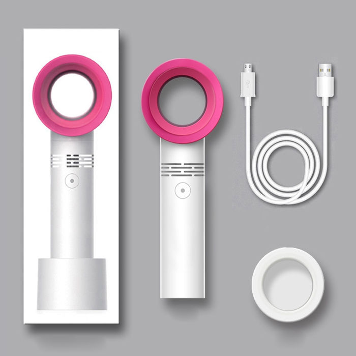 Thumbnail: USB charger portable handheld slient bladeless mini hand fan