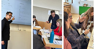 Filmtrainer Marcel Wehn referiert vor einem Fenster- darin ist das Logo der Deutschen Presseakademie zu sehen