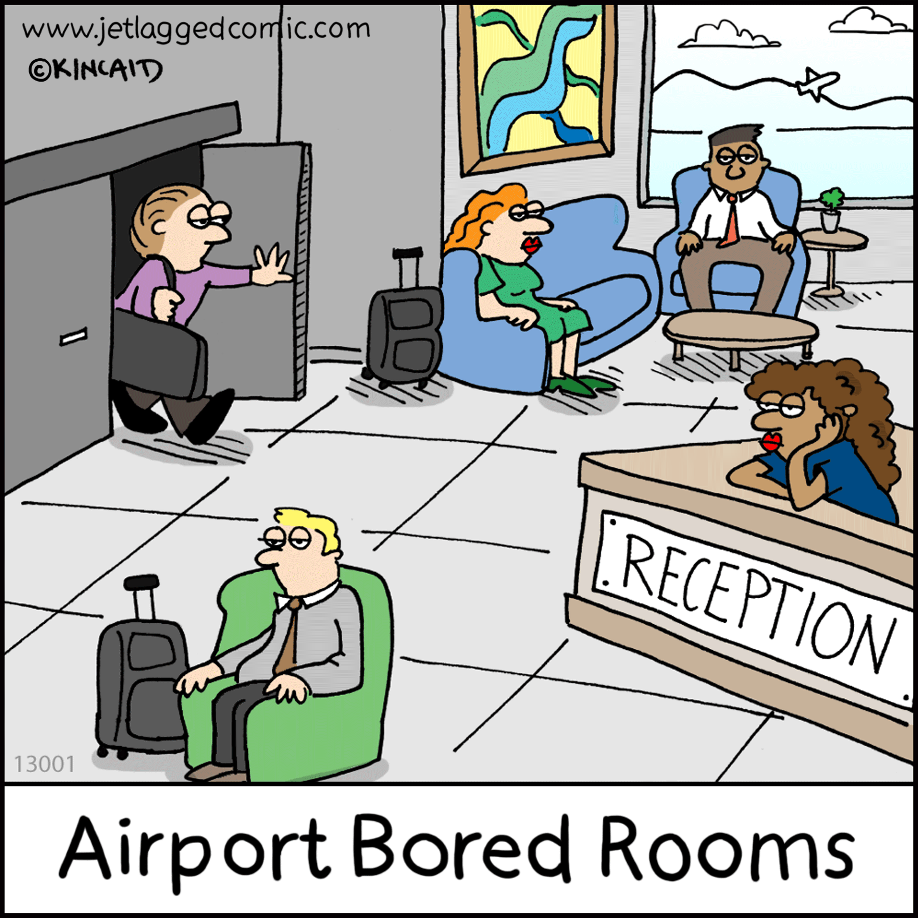 A glimpse into an airport "bored room."