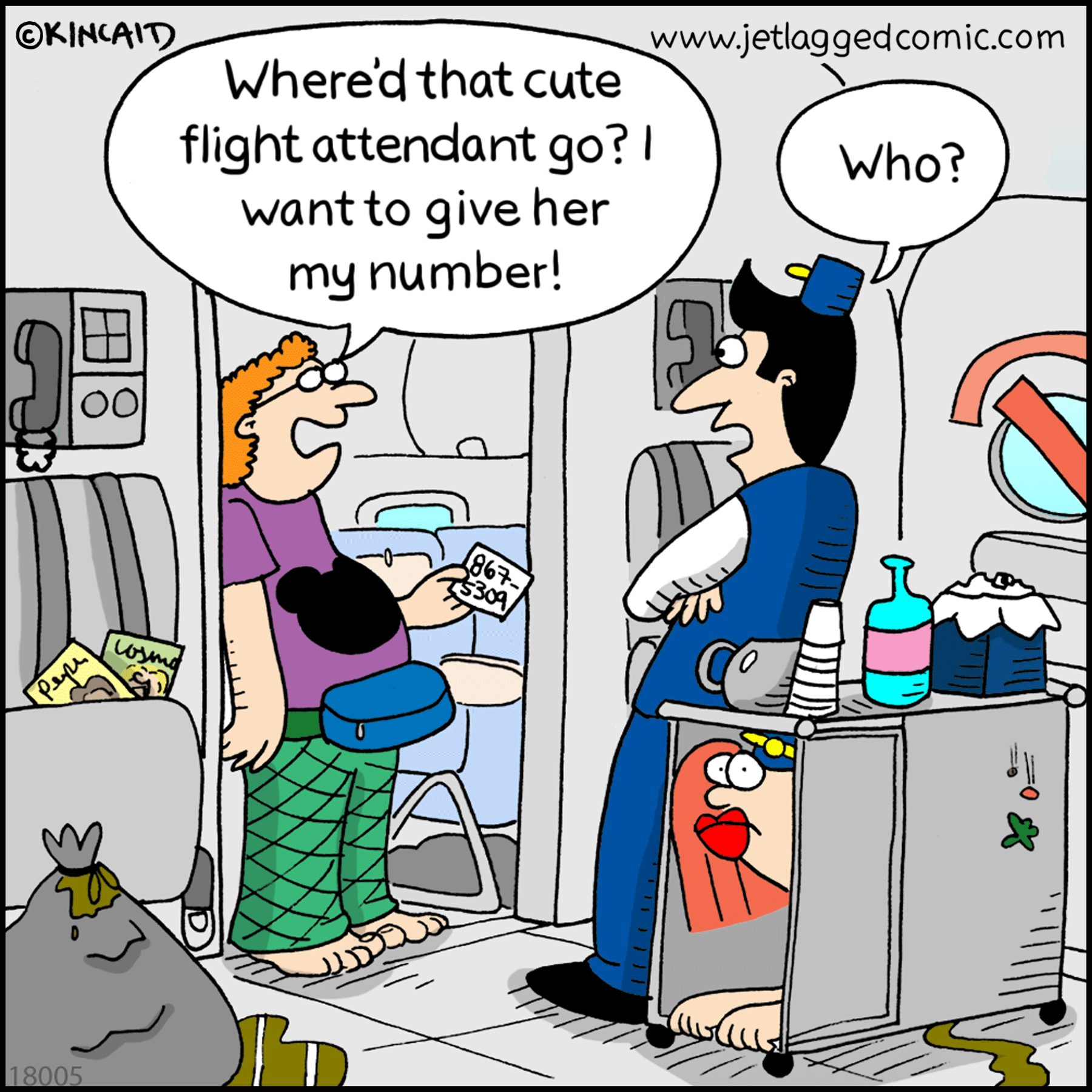 A guy asks the flight attendant for her buddy passes on the first date.