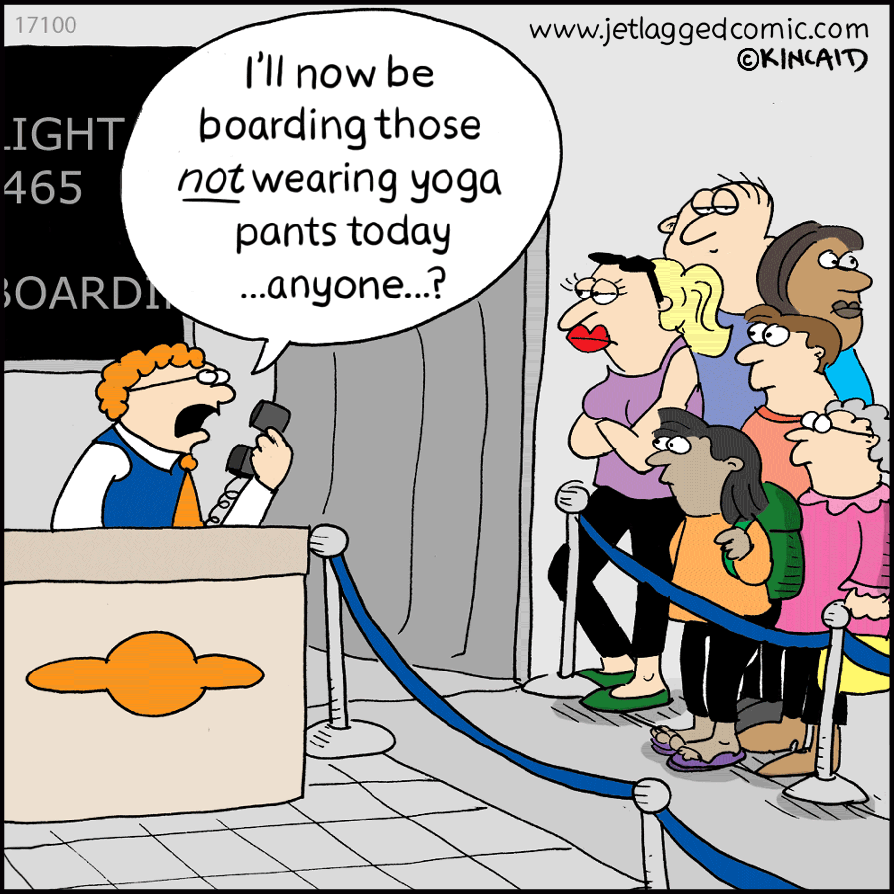 From the cockpit, a captain announces to the passengers the many reasons why they may not land on schedule.