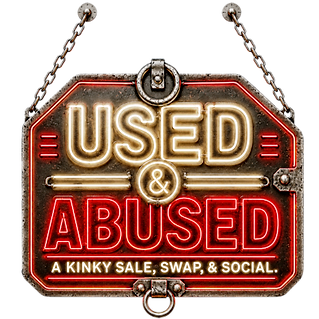 Used & Abused, A Kink Sale, Swap, & Social.  Logo.  New Mexico Resepect Ethics Acceptance in Leather, Inc.