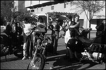 Members outside, Sirens Motorcycle Club, Albuquerque, New Mexico