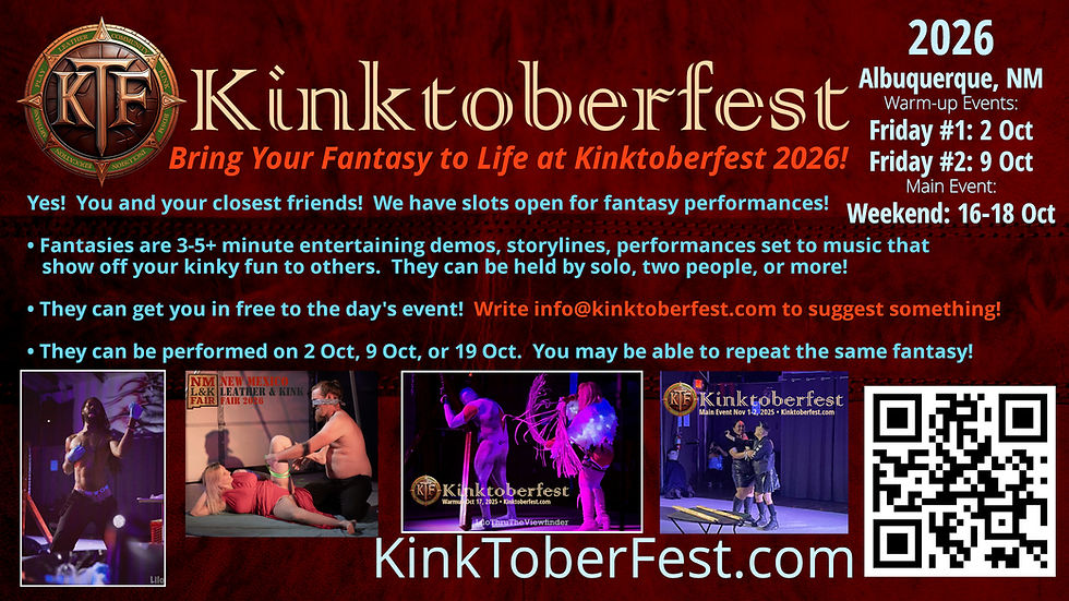 Bring Your Fantasy to Life at Kinktoberfest 2026!