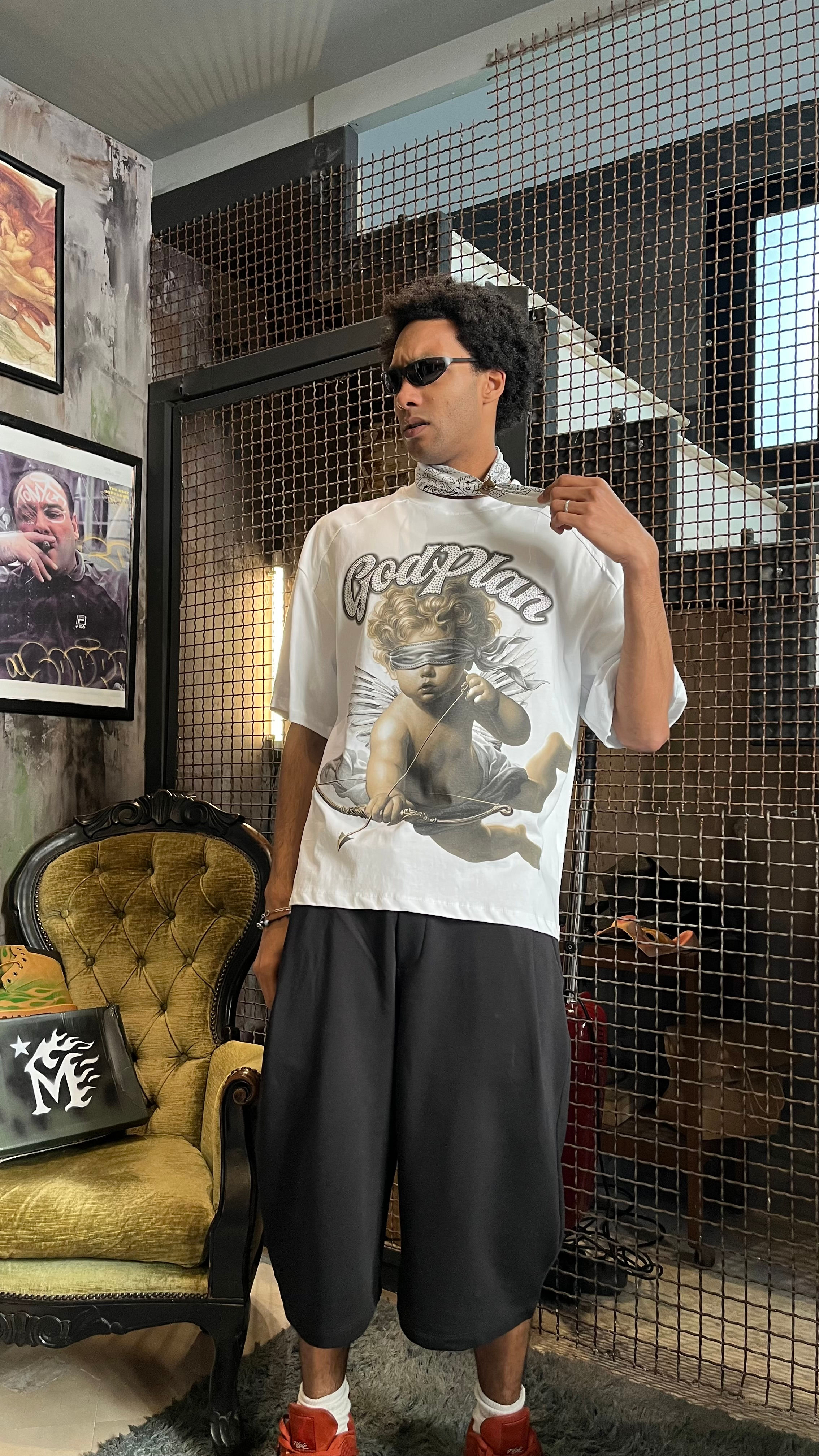 'GOD'S PLAN CHERUBIN' T-Shirt Paiettes