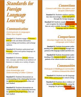 (5) ACTFL Standards and the 5 C's