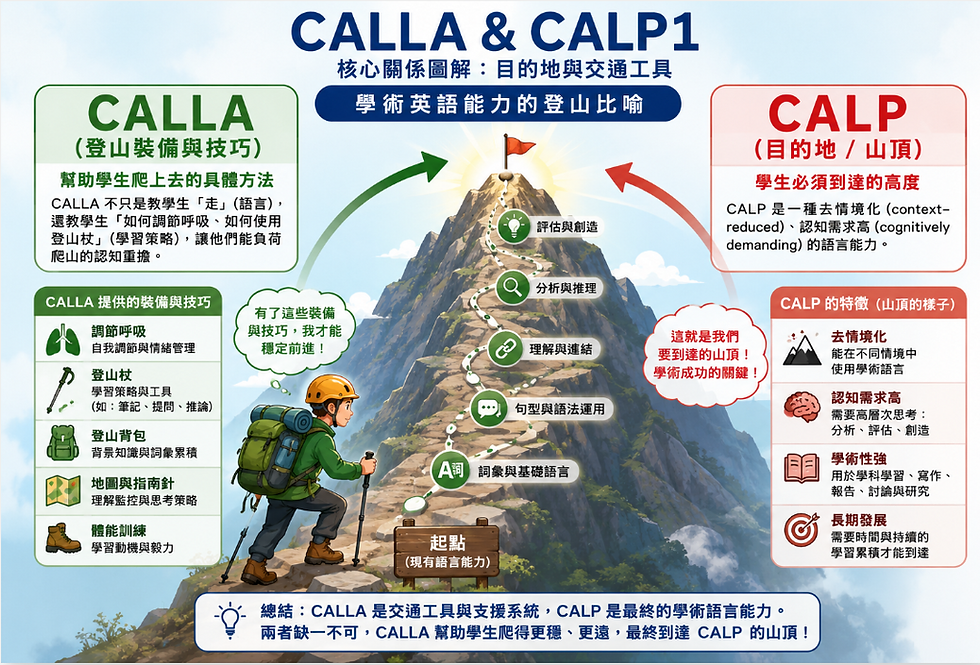 Praxis 5362-CALLA & CALP:認知學術語言能力與語言學習法的關係