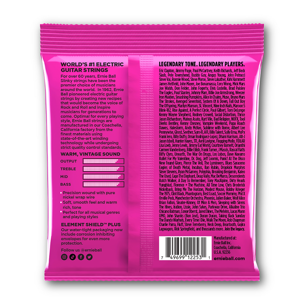 תמונה ממוזערת: סט מיתרים לגיטרה חשמלית Ernie Ball 2253 Classic Rock N Roll Super Slinky 9-42