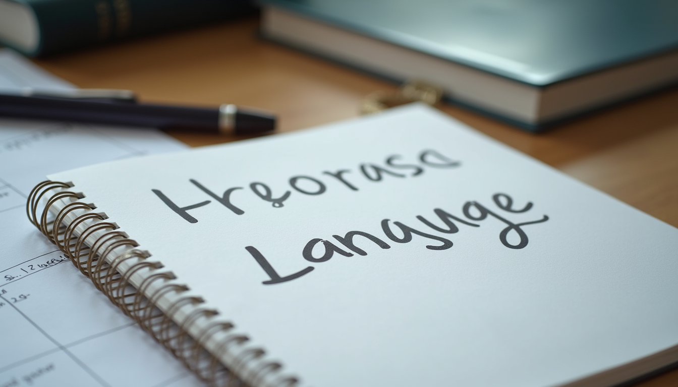 Close-up view of language learning materials on a desk
