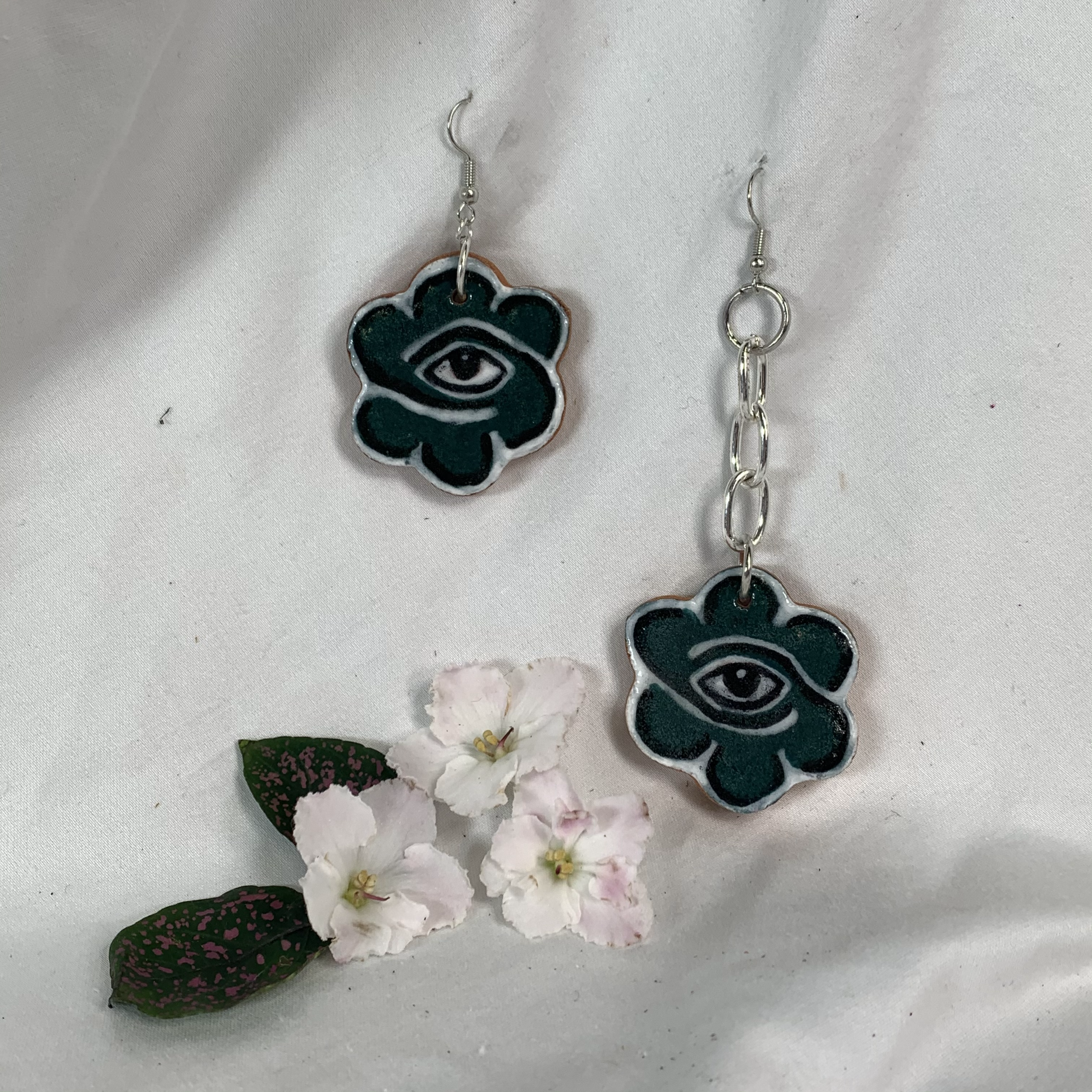 Eye Flower Earrings