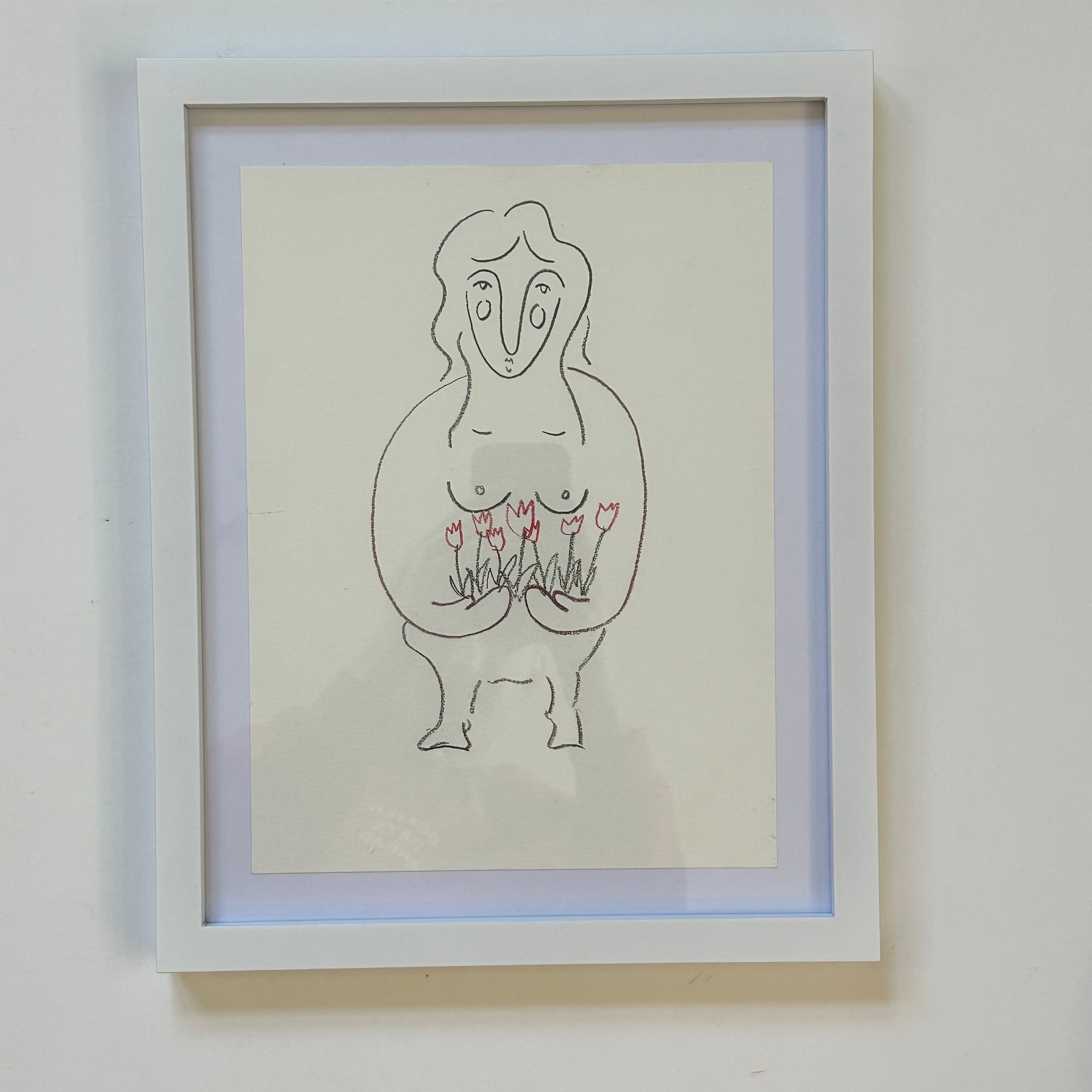 Protecting my Tulips framed sketch