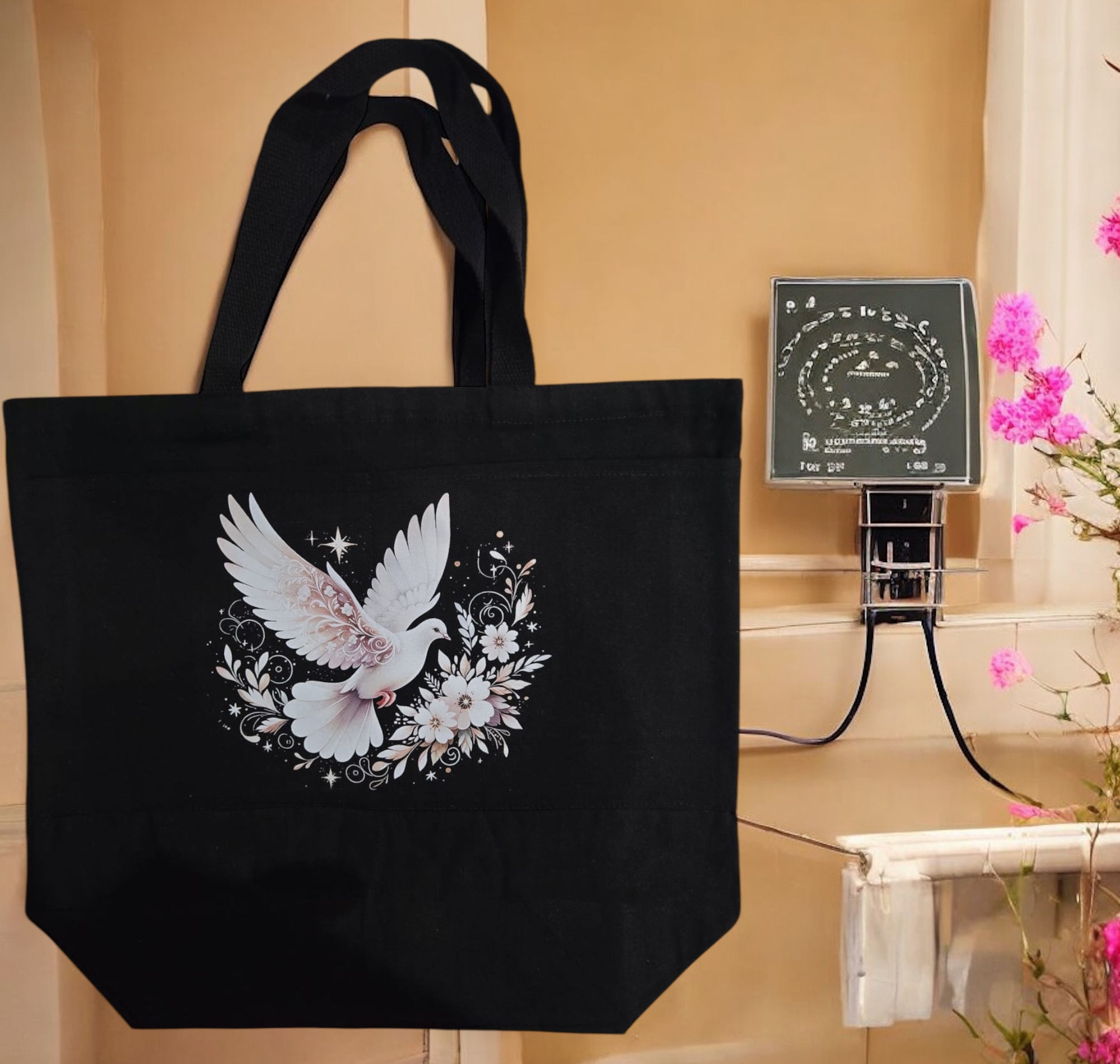 Black Canvas Nurse Tote Bag