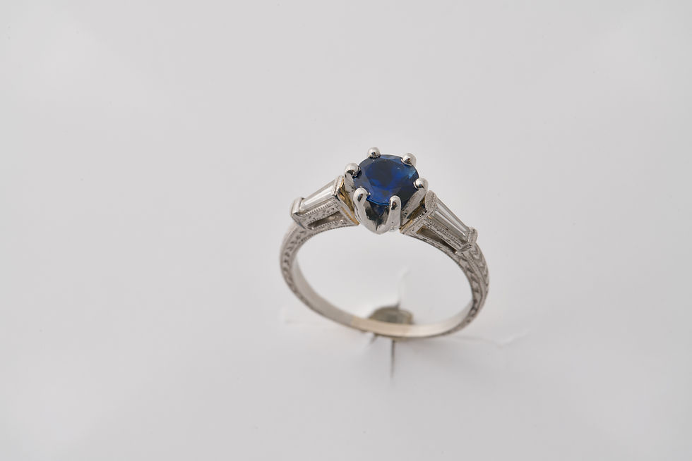 Thumbnail: Platinum Sapphire Estate Ring