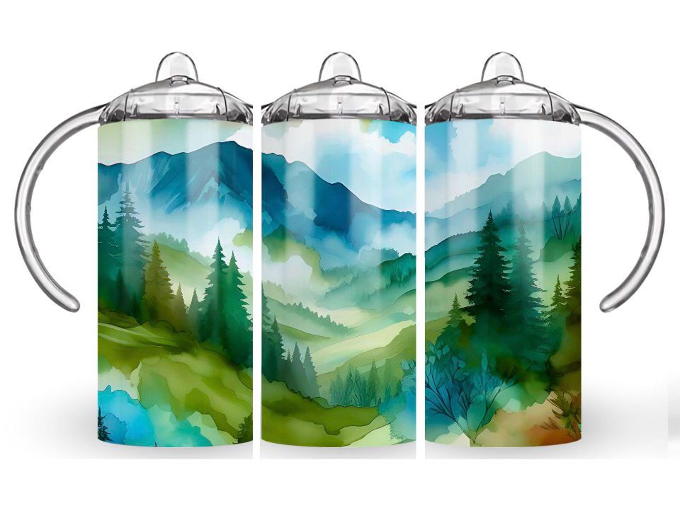 Watercolor Valley 12 OZ Sippy Cup 