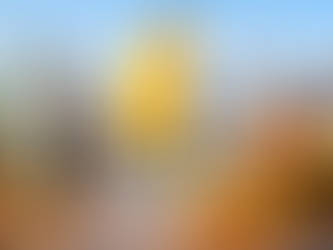 Bright sparkling Valerie cocktail with rum, peach puree, orange juice, and prosecco served in a champagne flute with dehydrated citrus garnish on a sunny rooftop bar