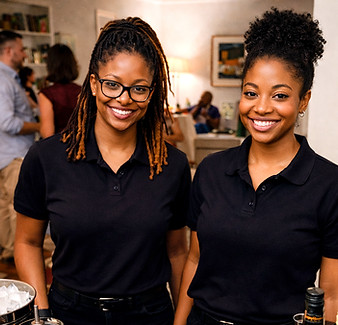 Bartenders serving espresso martinis ind