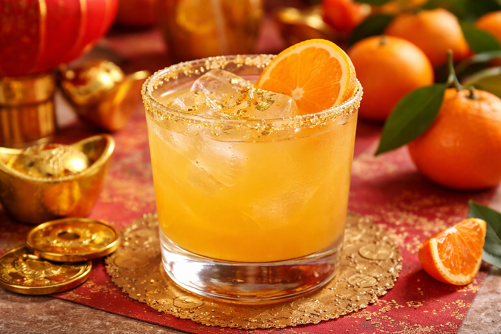 Golden margarita with festive accents