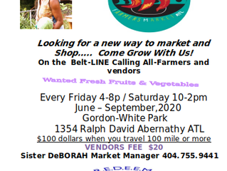 West End Farmers Market ATL
June 5-Sept 29 Friday 4-8 Saturday 10-2pm