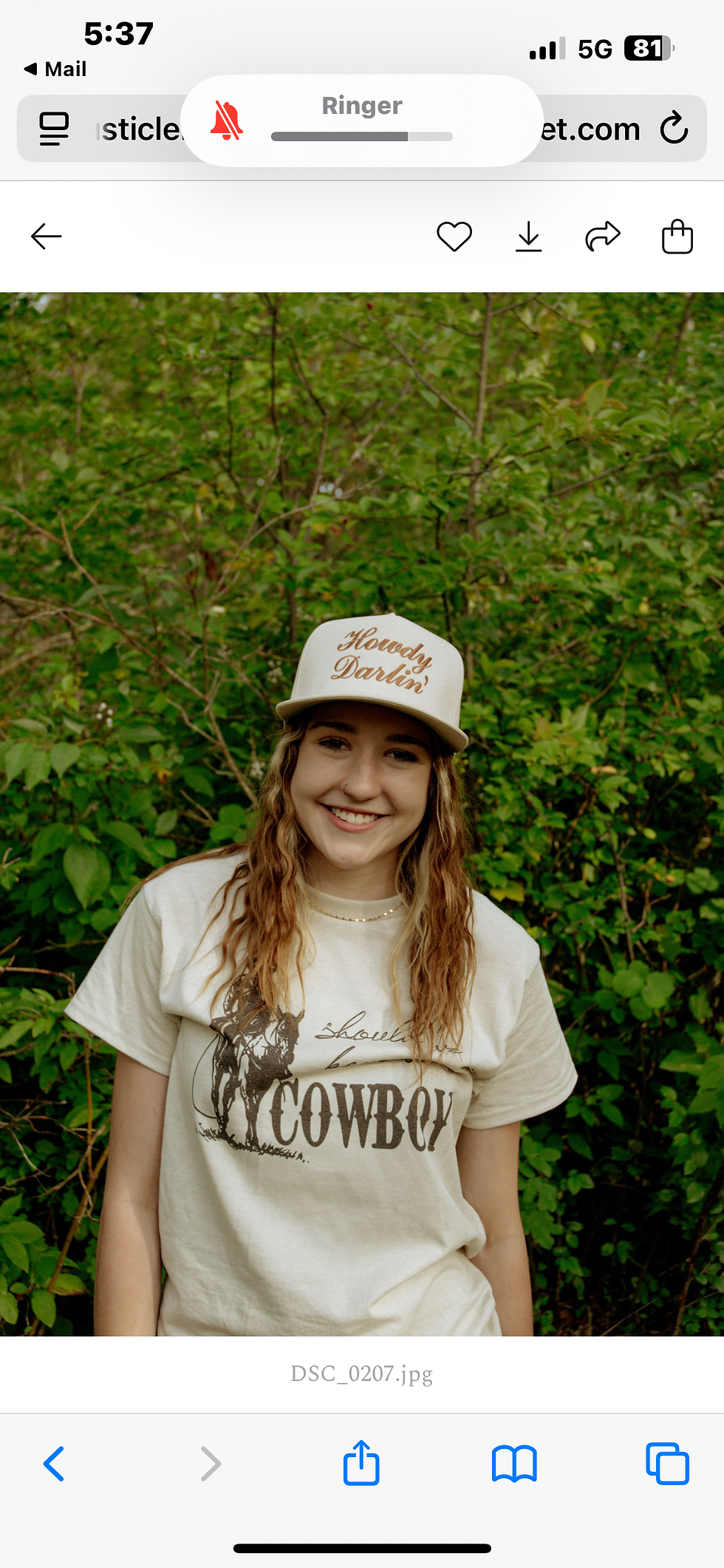Thumbnail: Light Tan Howdy Darlin' Hat