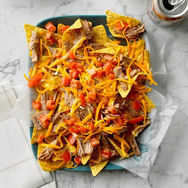 Root Beer Pulled Pork Nachos by Taste of Home
