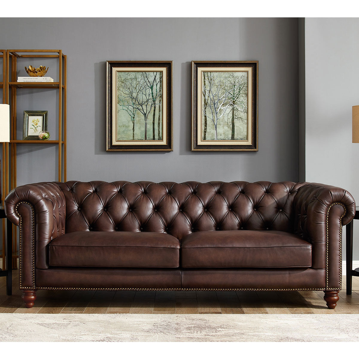 Allington Brown Leather Chesterfield Corner Sofa