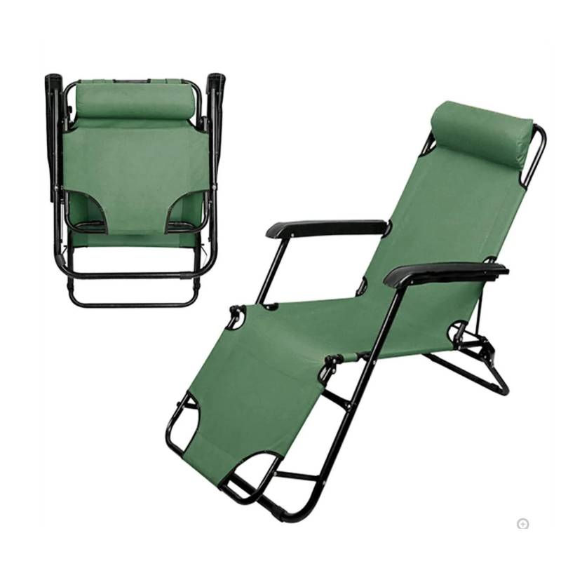 Miniatura: Silla Plegable De Playa Camping Pesca Picnic Reclinable - Verde