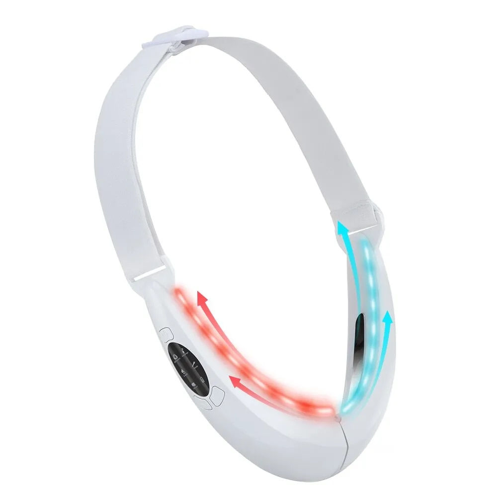 Face Lifter V-Line Up Face Lifting Belt Face Slimming Vibration Massager LED Di