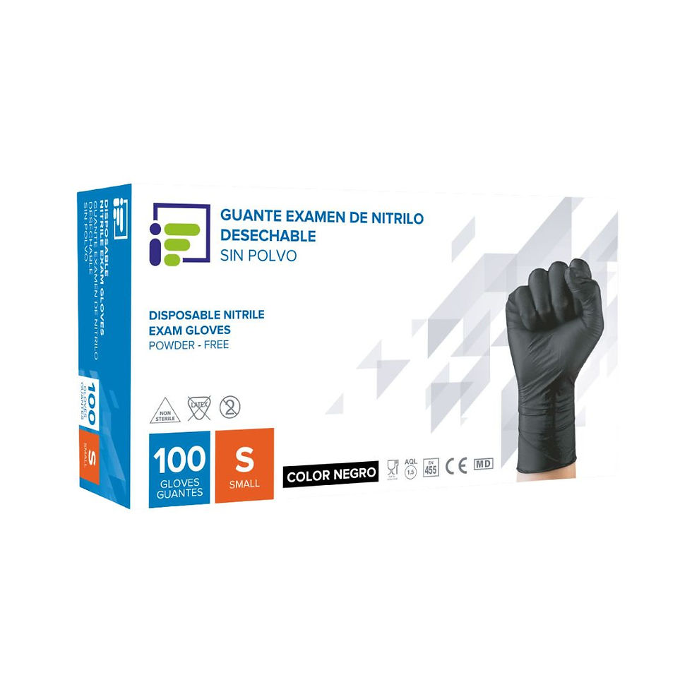 Miniatura: Guantes Negros Nitrilo (100 unds)