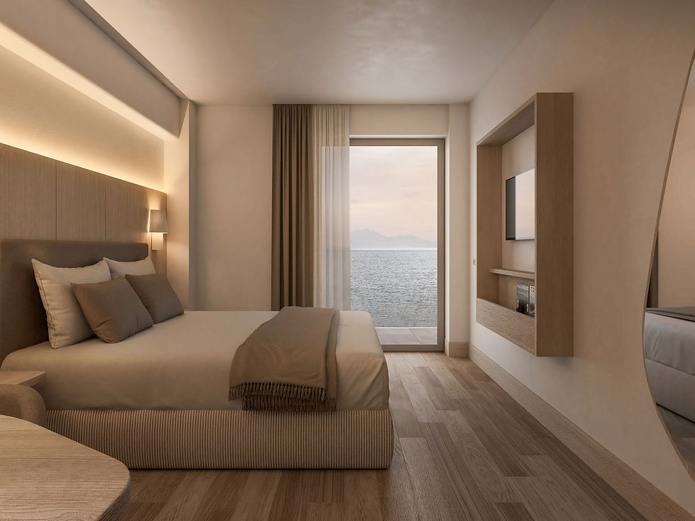 Seaside Hotel in Greece | Interior visualization by Musa Architects