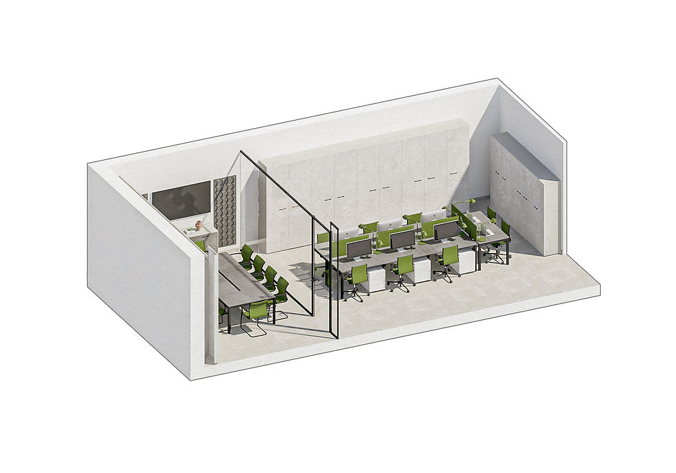 Furnished floor plans and Axonometric schemes for Real Estate development