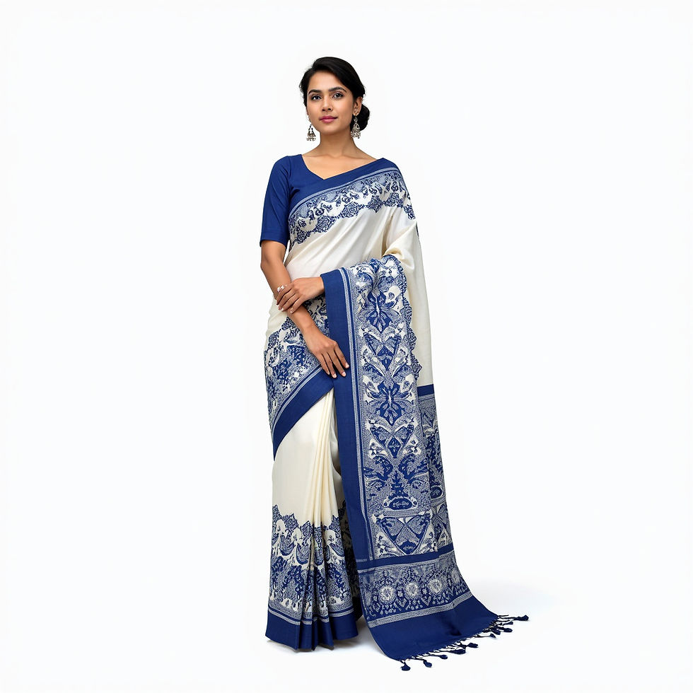 Indigo Floral Saree