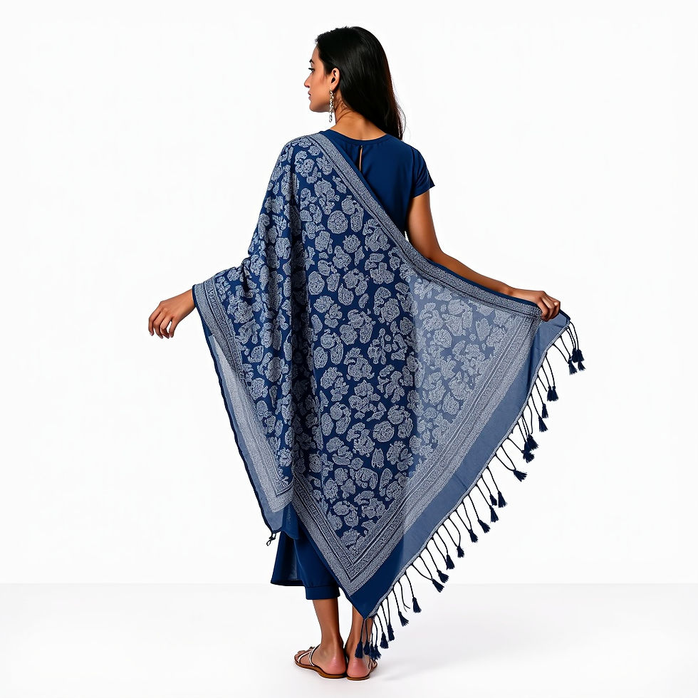 Indigo Paisley Dupatta