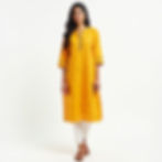 Marigold Block Kurta