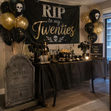 RIP to My Twenties theme decor hire