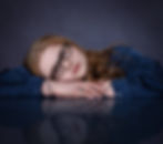 Senior Girl Portrait in studio with reflection at Amy May Photography