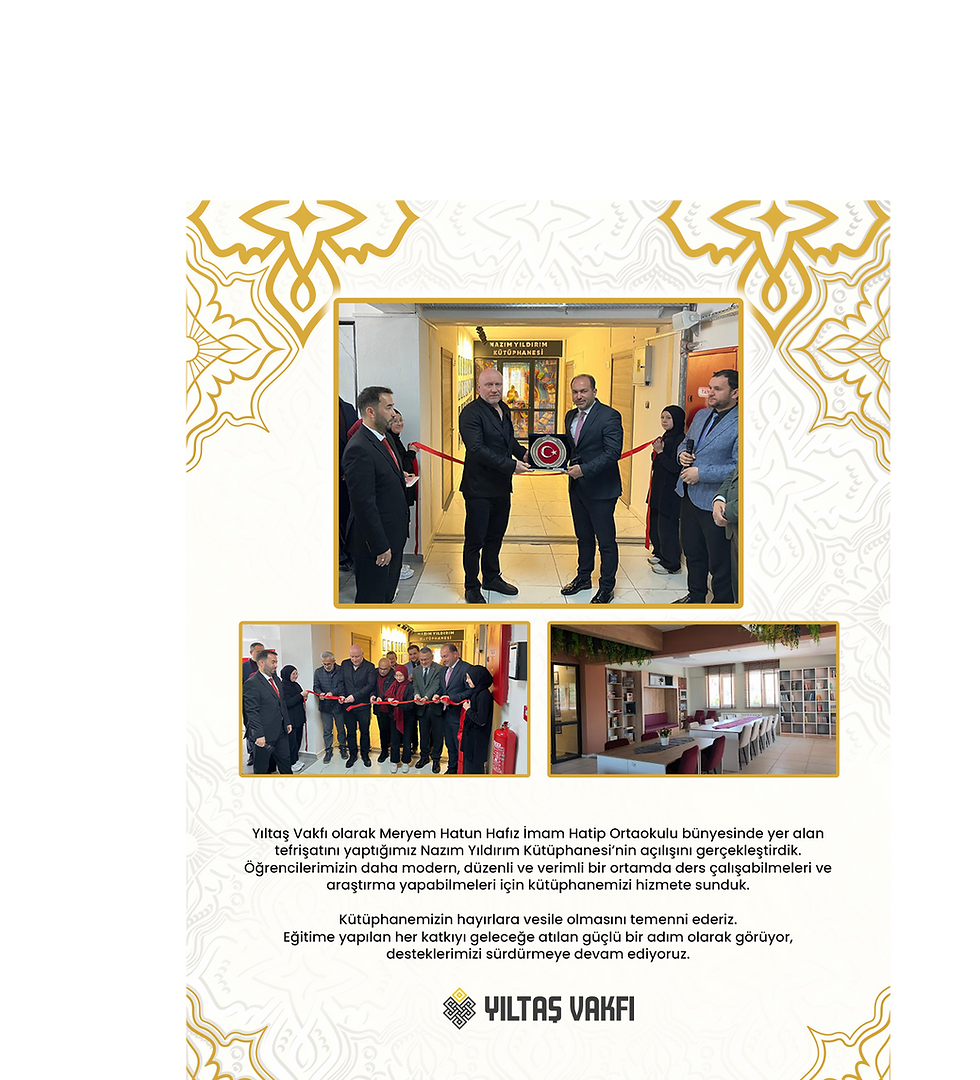 Meryem Hatun Hafız İmam Hatip Ortaokulu Nazım Yıldırım Kütüphanesi Açılışı Gerçekleşti