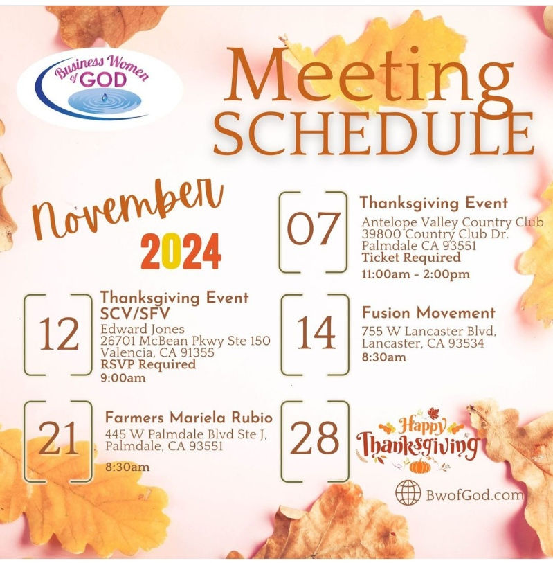 Thursday - BWofGod Palmdale/Lancaster