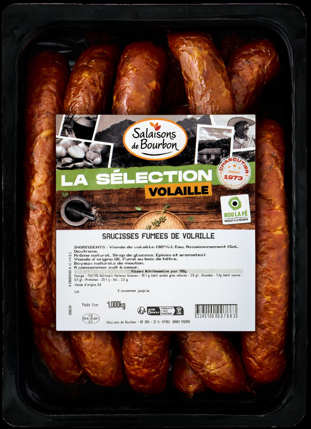 Saucisse fumée volaille