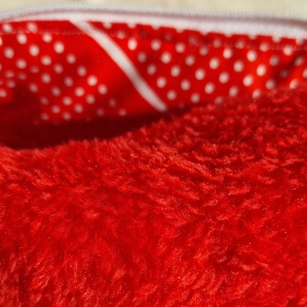 Trousse tissus doudou rouge