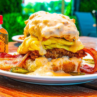 the hangover breakfast sandwich at maverick biscuit in fountain inn