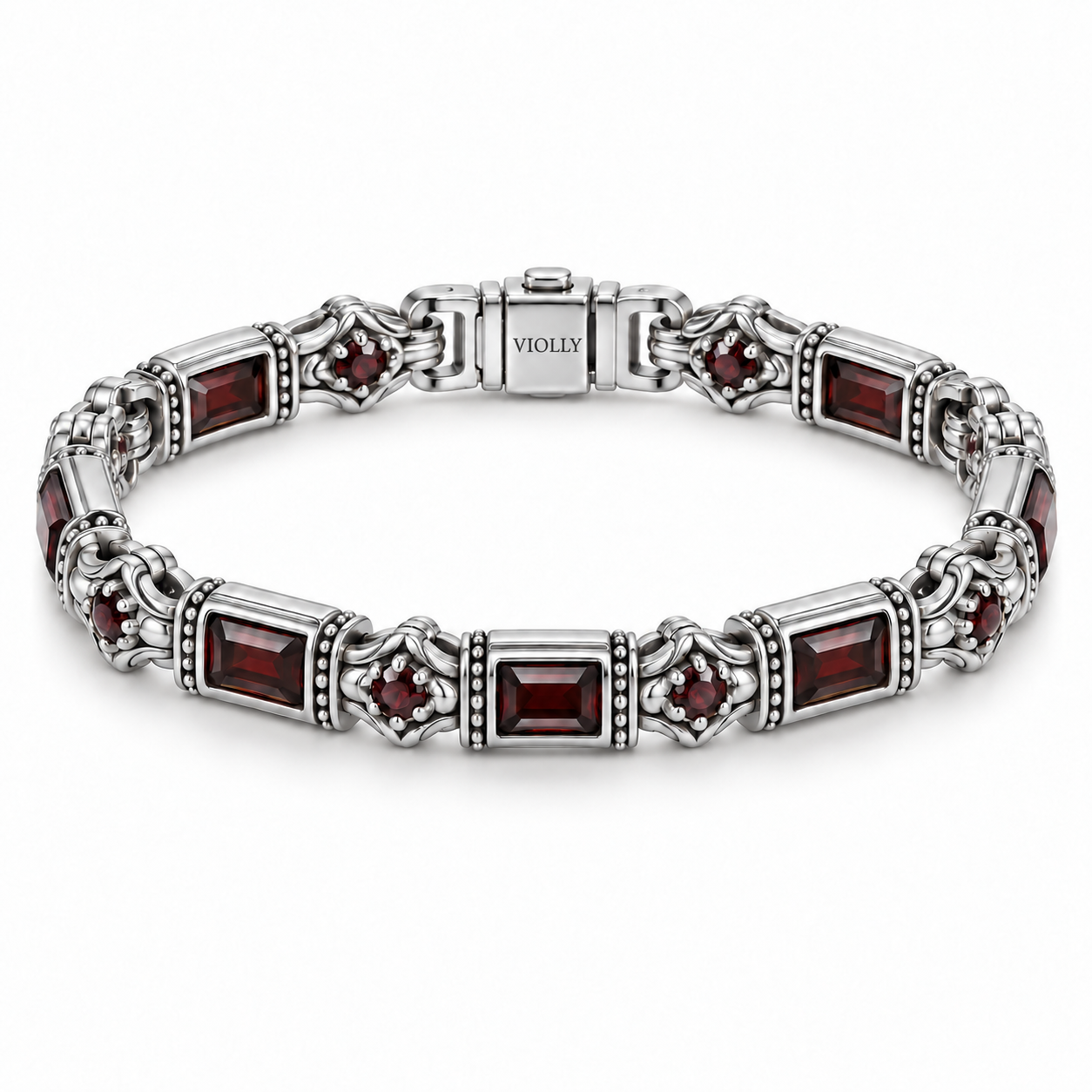 PULSEIRA MASCULINA VIOLLY — PRATA 950 / PRATA NEGRA / OURO 18K