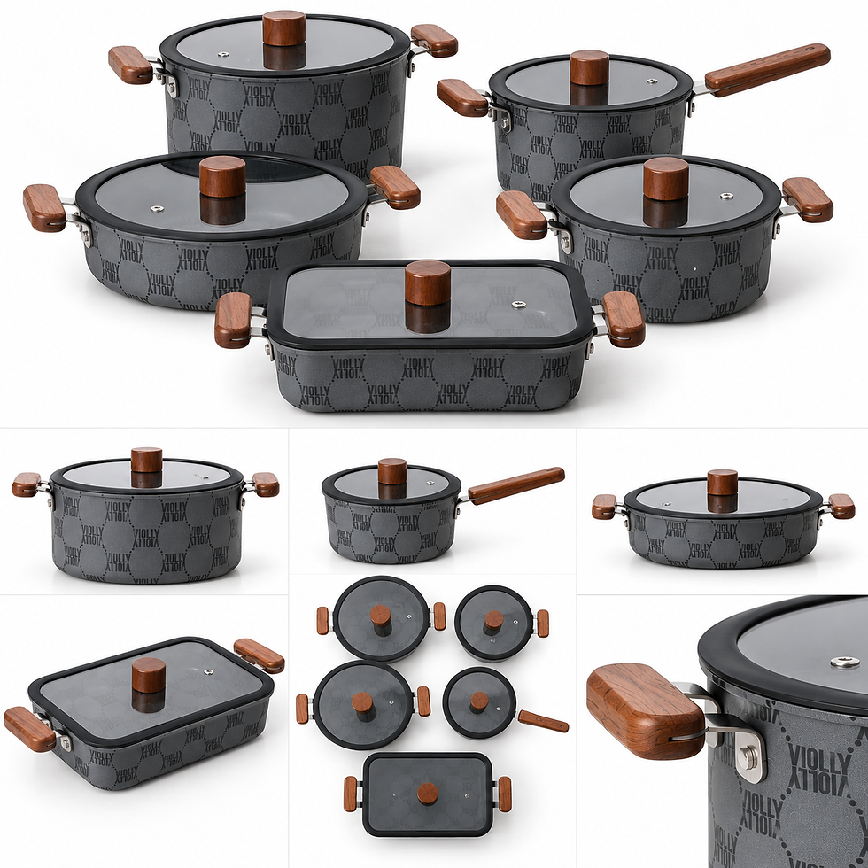 Miniatura: CONJUNTO DE 5 PANELAS COM TAMPAS E MONOGRAMA VIOLLY