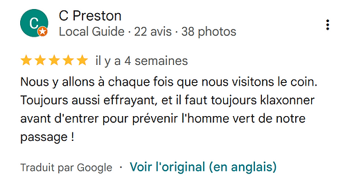 Témoignage récent d'un visiteur du Green man tunnel