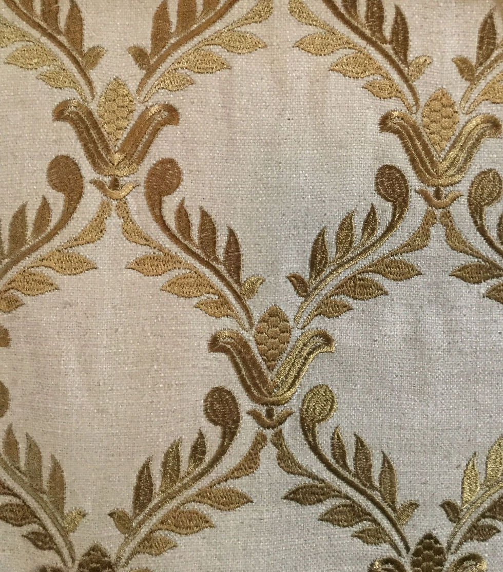 Cream and Gold Embroidered