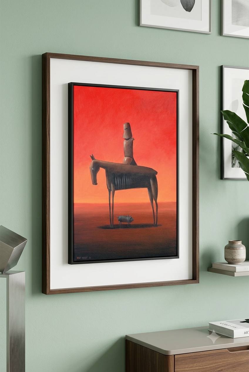 Thumbnail: "Ned Kelly and his dog"  by Max Horst painting on canvas