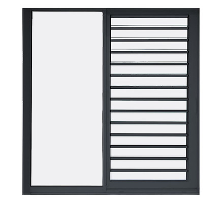 9- SCALS-2 NEW fenetre coulissante et jalousies combinees, 1200 x 1150, 2-vantaux, anthrac